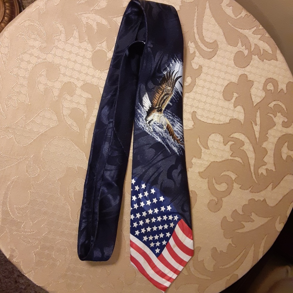 Steven Harris American Flag & Eagle Neck Tie